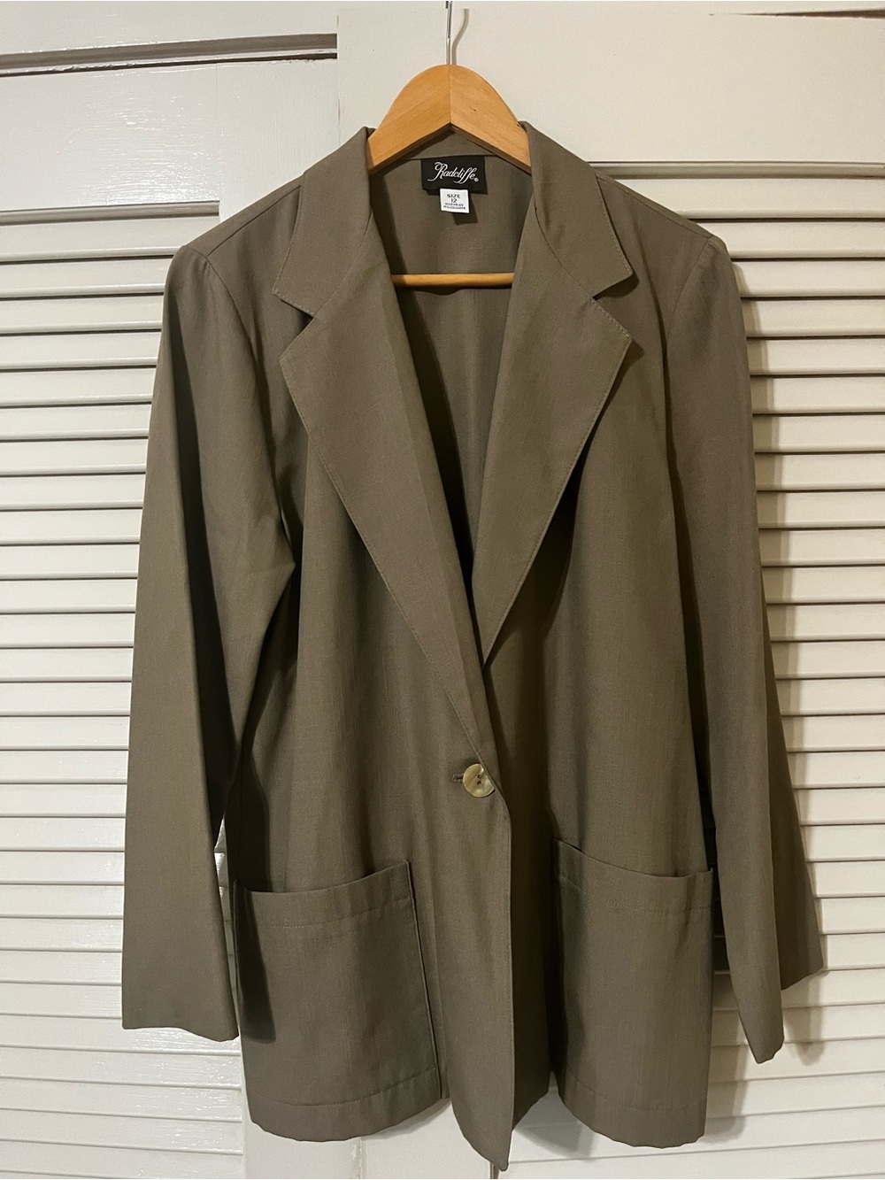 Vintage Olive Single-Button Tailored Blazer